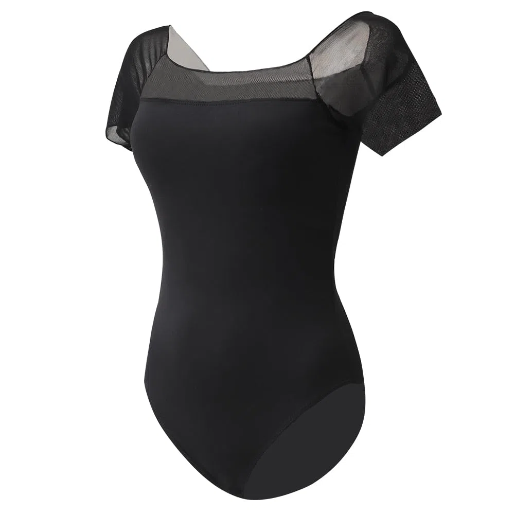 ROYAL SMEELA Leotardo Maillot Danza Ballet Manga Corta Mujer Leotardos Body de Baile Bailarina Adulto