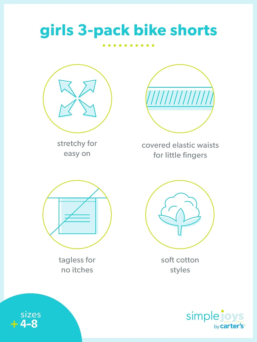 Simple Joys by Carter's Pantalones Cortos (Pack de 3) para Niñas