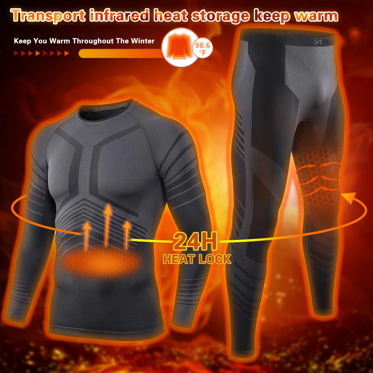 MEETWEE Ropa Interior Térmica para Hombres Traje térmico Funcional para Hombres Deportes al Aire Libre en otoño e Invierno Carrera Ropa Interior Térmica de Secado Rápido para Hombres de Esquí