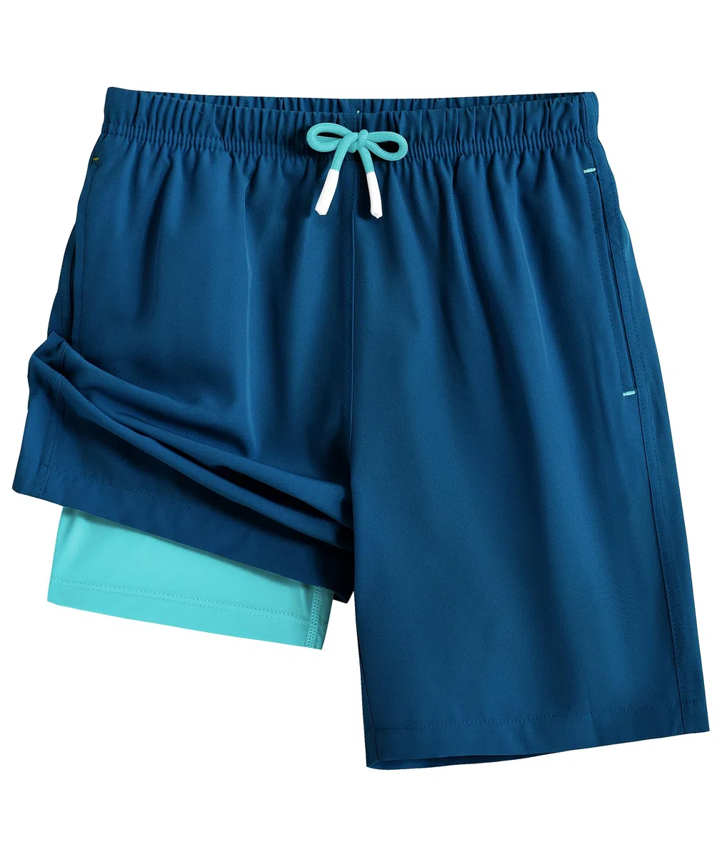 Zoofly Pantalones Cortos de Playa para Niños con Forro Compresivo, Secado Rápido y Transpirable, Cintura Elástica y Bolsillos, para Niños de 4-16Años