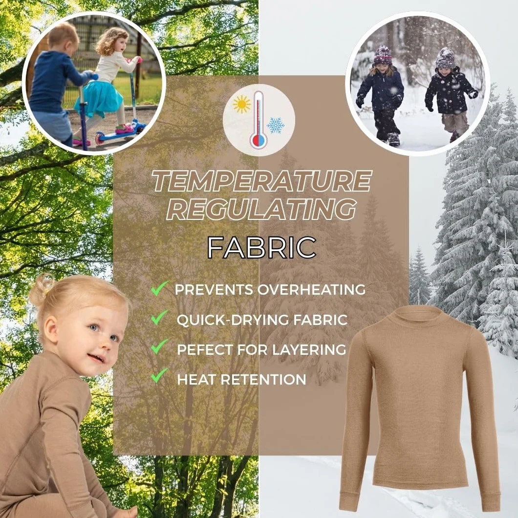 menique Camiseta unisex de manga larga para niños y niñas de merino orgánico