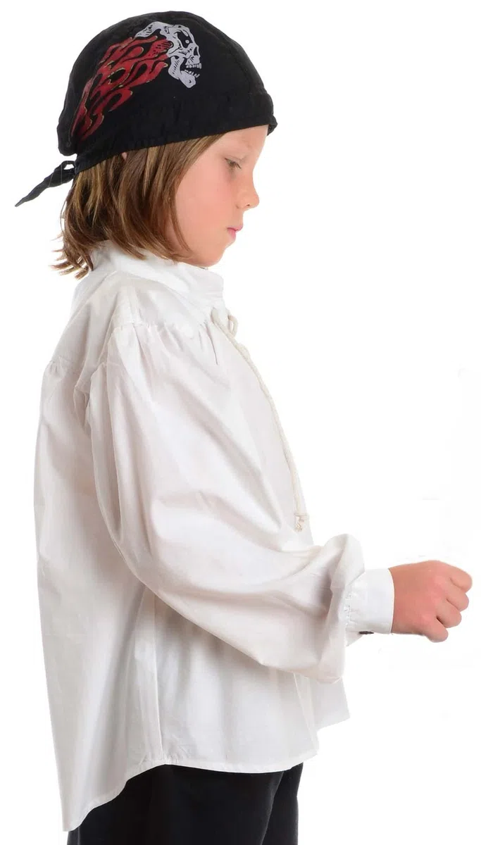 HEMAD Camisa pirata para niños - Algodón claro - S - XXXL Blanco
