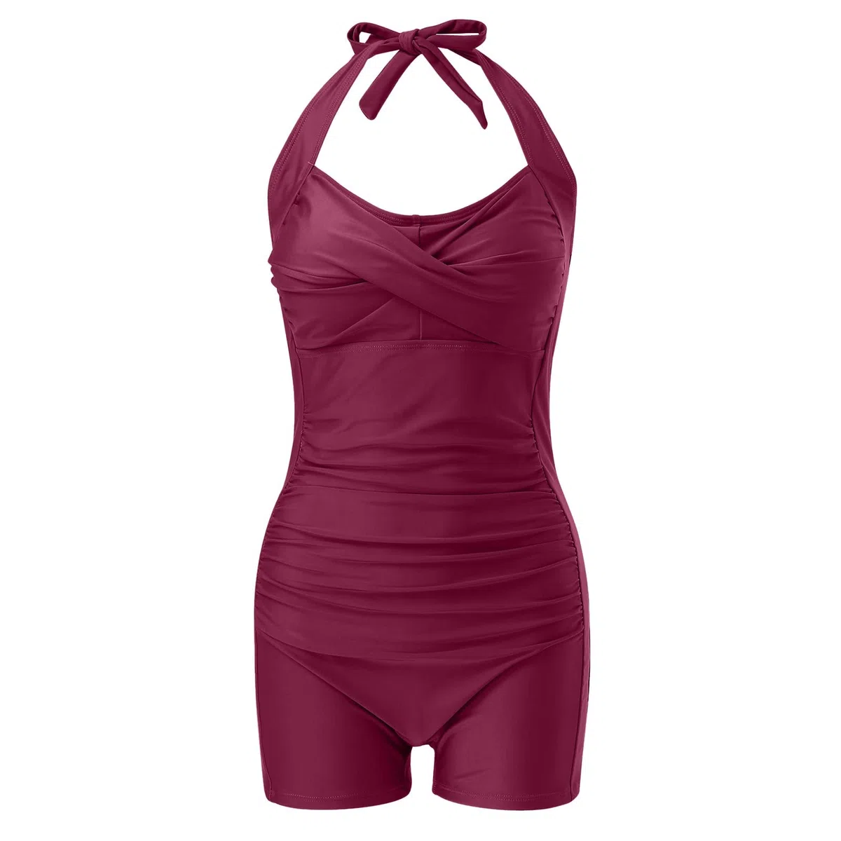 Traje de baño para Mujer,Traje Una Pieza Mujer Deportivo Vientre Plano Delgado Bañador Reductor Veraneo Ruching sesiones natación intensiva#G
