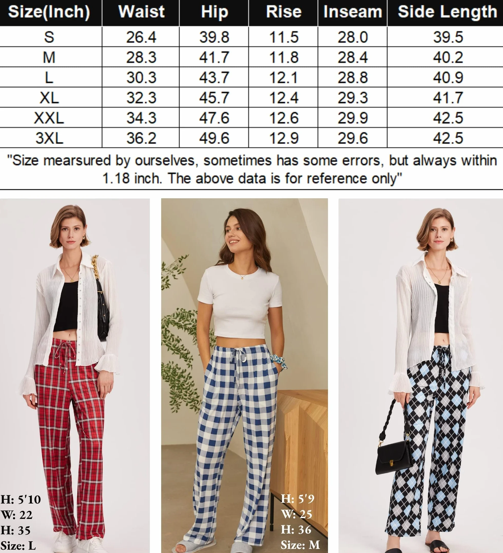 Ekouaer 2 Piezas Pantalones de Pijama Mujer Pantalón Largos con Bolsillos Casuals Casa Dormir Pantalón Suave y Confortable para Yoga S-XXL