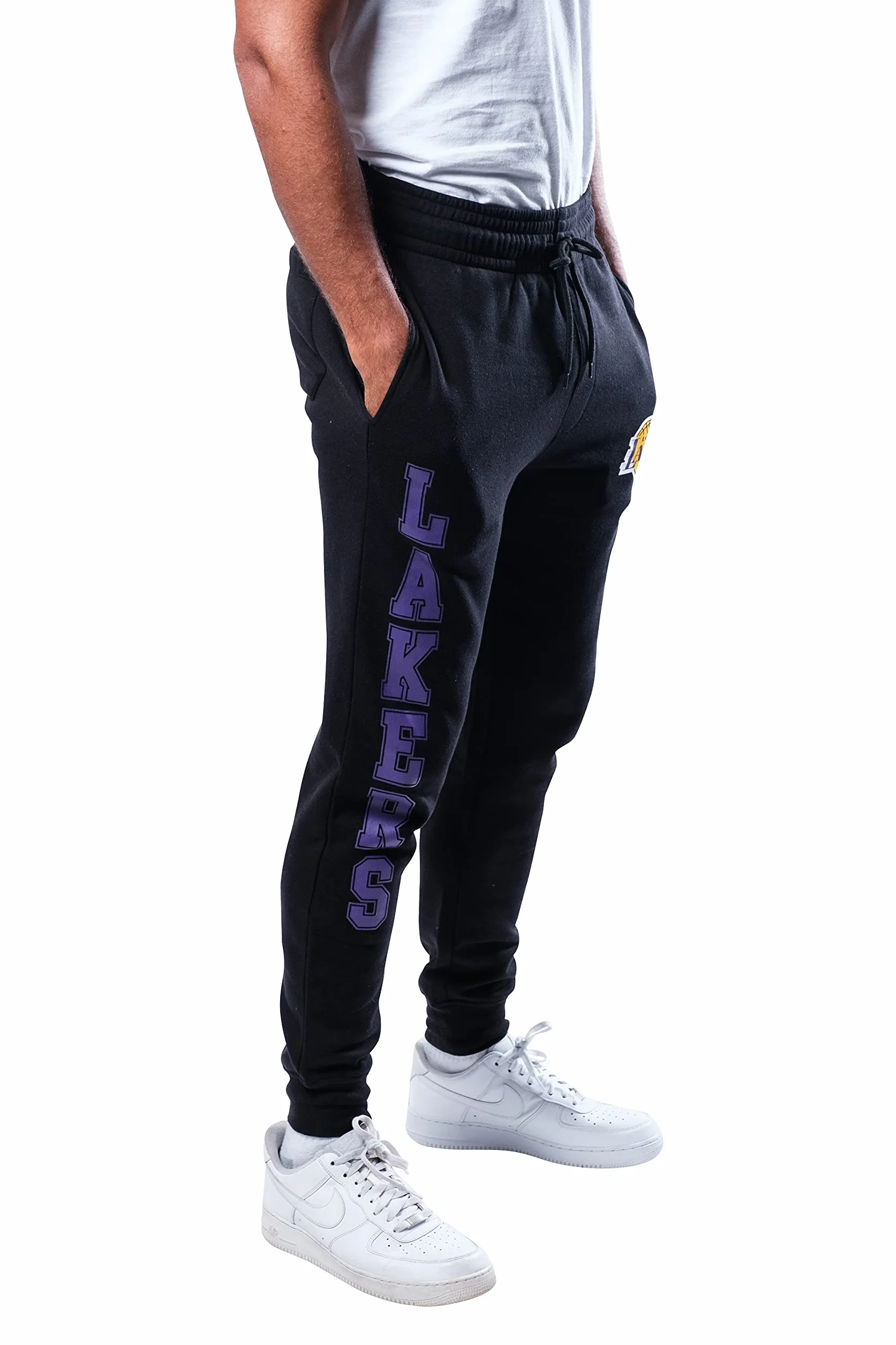 Ultra Game UNK - Pantalones Deportivos para Hombre de NBA, de Felpa Suave, con Logotipo del Equipo - VSF5166M-AM-LL-2XLarge, XXL, Negro