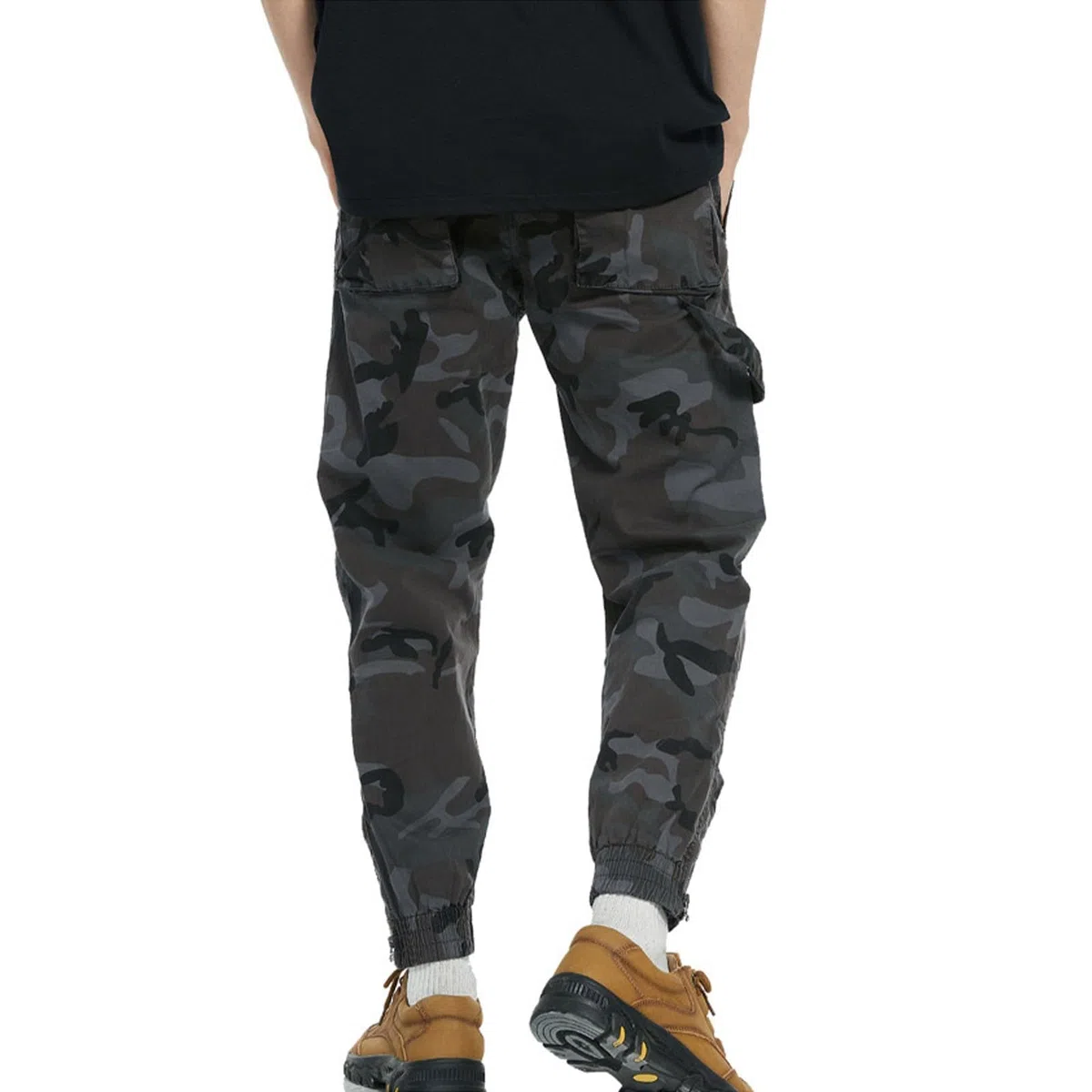Generisch Pantalones cargo para hombre, con cordón de trabajo, cintura combate, camuflaje militar, pantalones chinos con bolsillos, pantalones cargo elásticos, pantalones de chándal para hombres con