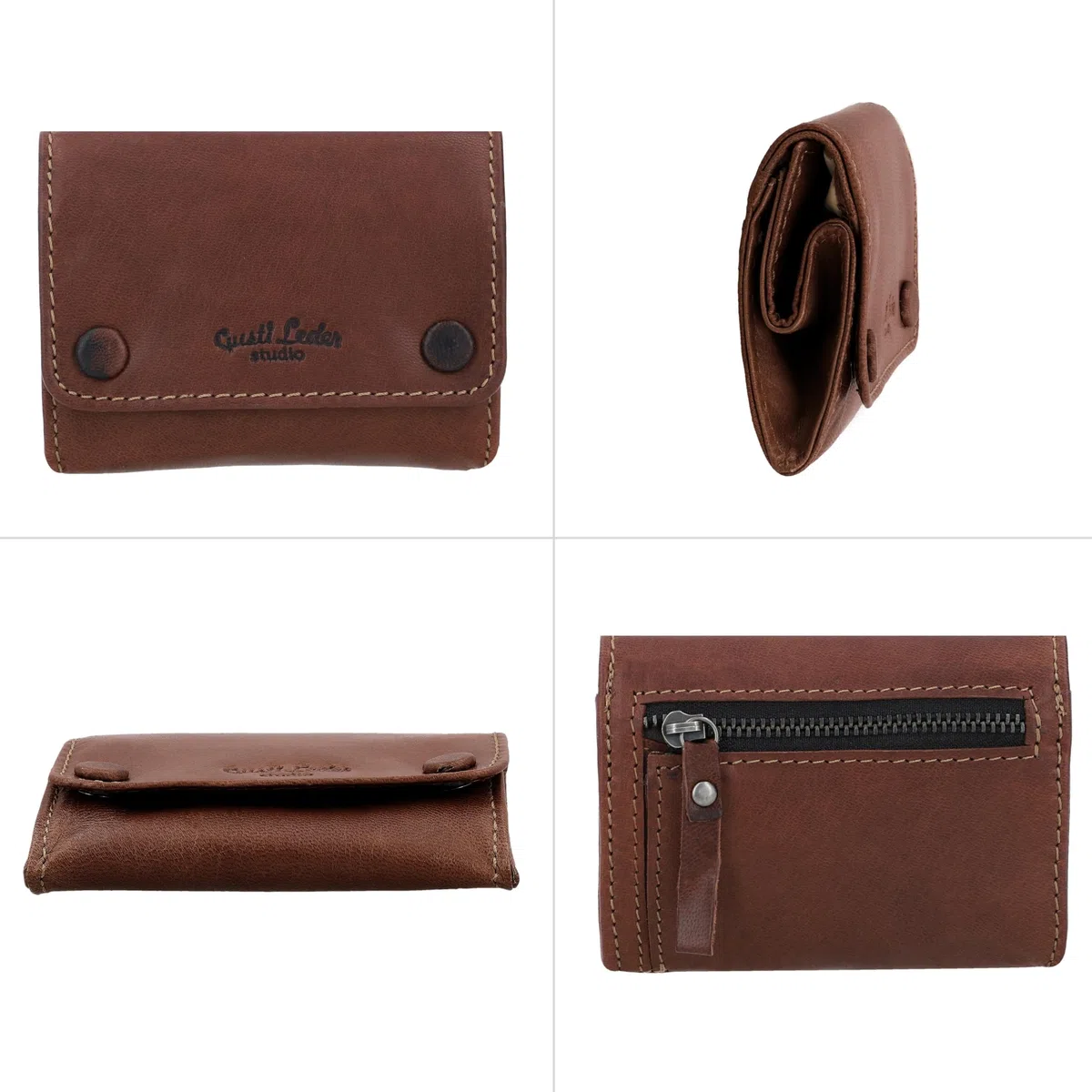 Bolso de Tabaco de Caucho natural Gusti Cuero studio "Lutz" Bolso de tabaco de liar Accesorio Marrón Oscuro 2T17-22-6