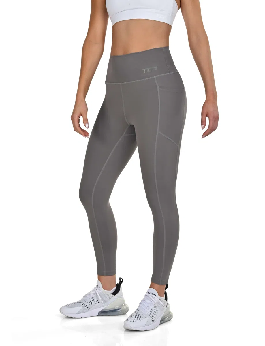 TCA Leggins Deportivos Mujer - Leggings Cintura Alta 7/8 - Mallas de Deporte Mujer con Control de Abdomen y 2 Bolsillos Laterales Abiertos - Mallas para Correr Gym Yoga Pilates y Entrenar