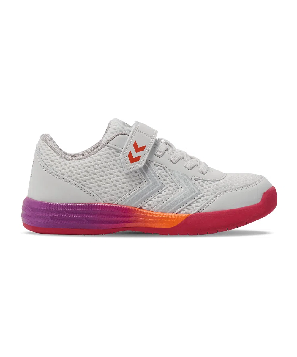 hummel Indoor Shoe Multiplay Flex Balonmano Niños Talla, Blanco y Rosa, 38 EU