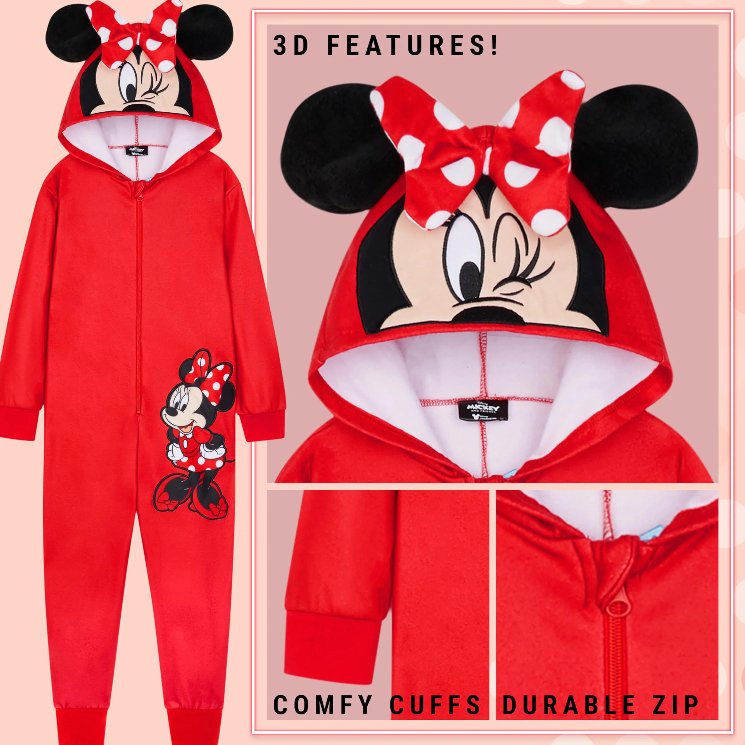 Disney Stitch Fleece Kids Onesie Hooded Onesie for Kids Toddlers Teenagers 2-14 Years Kids PJs Loungewear Stitch Gifts