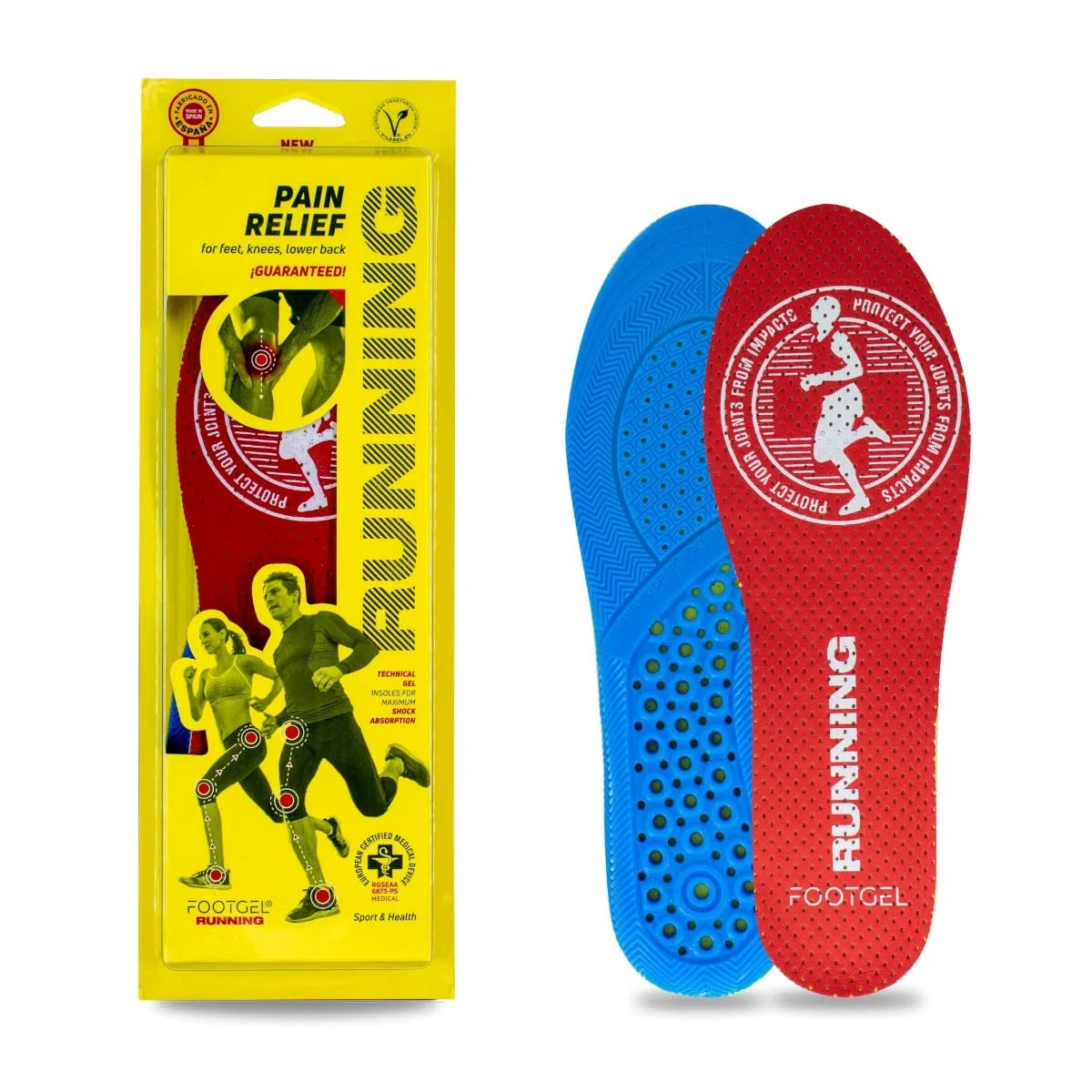 Plantillas Running | Plantillas Gel Deportivas Hombre/Mujer Transpirables, Cómodas | Estabilizadoras, Previenen Lesiones, Dolores en Pies, Rodillas y Lumbares | Tallas 43 a 47