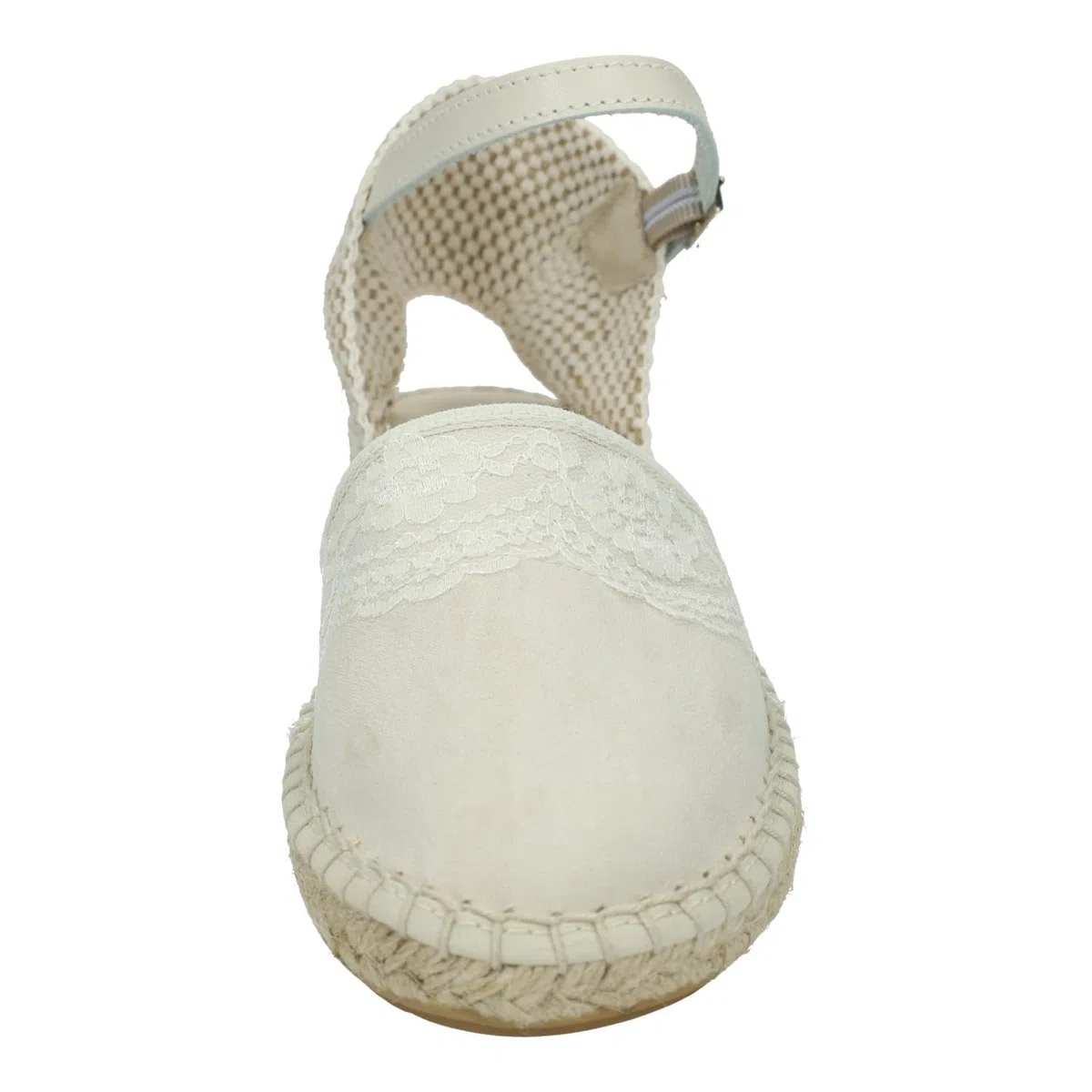 233 Esparteñas de Piel en Color Beige para niñas, esparteñas de comunión Hechas en España, con Encajes al Frente NIÑA Zapato COMUNIÓN