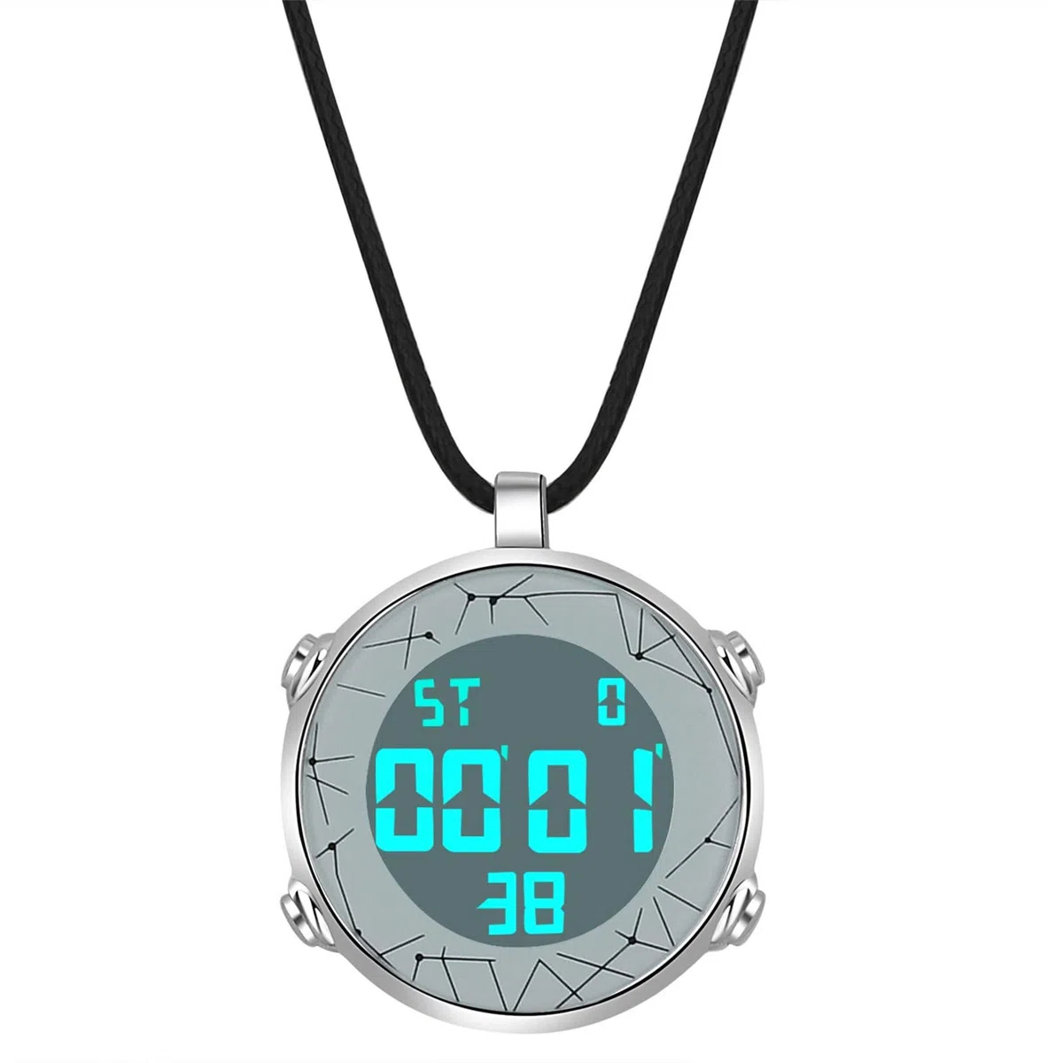 JewelryWe Reloj de bolsillo para hombre y mujer, reloj digital de cuarzo, resistente al agua, 30 m, fecha, semana, calendario, alarma, reloj deportivo con cadena de cuero, cadena de cadena, regalo