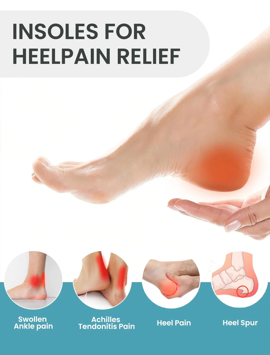 Plantillas para tendinitis de Aquiles para hombres y mujeres – Plantillas para aliviar el dolor de talón para el espolón calcáneo –A: Mujer 34-35 (235mm)