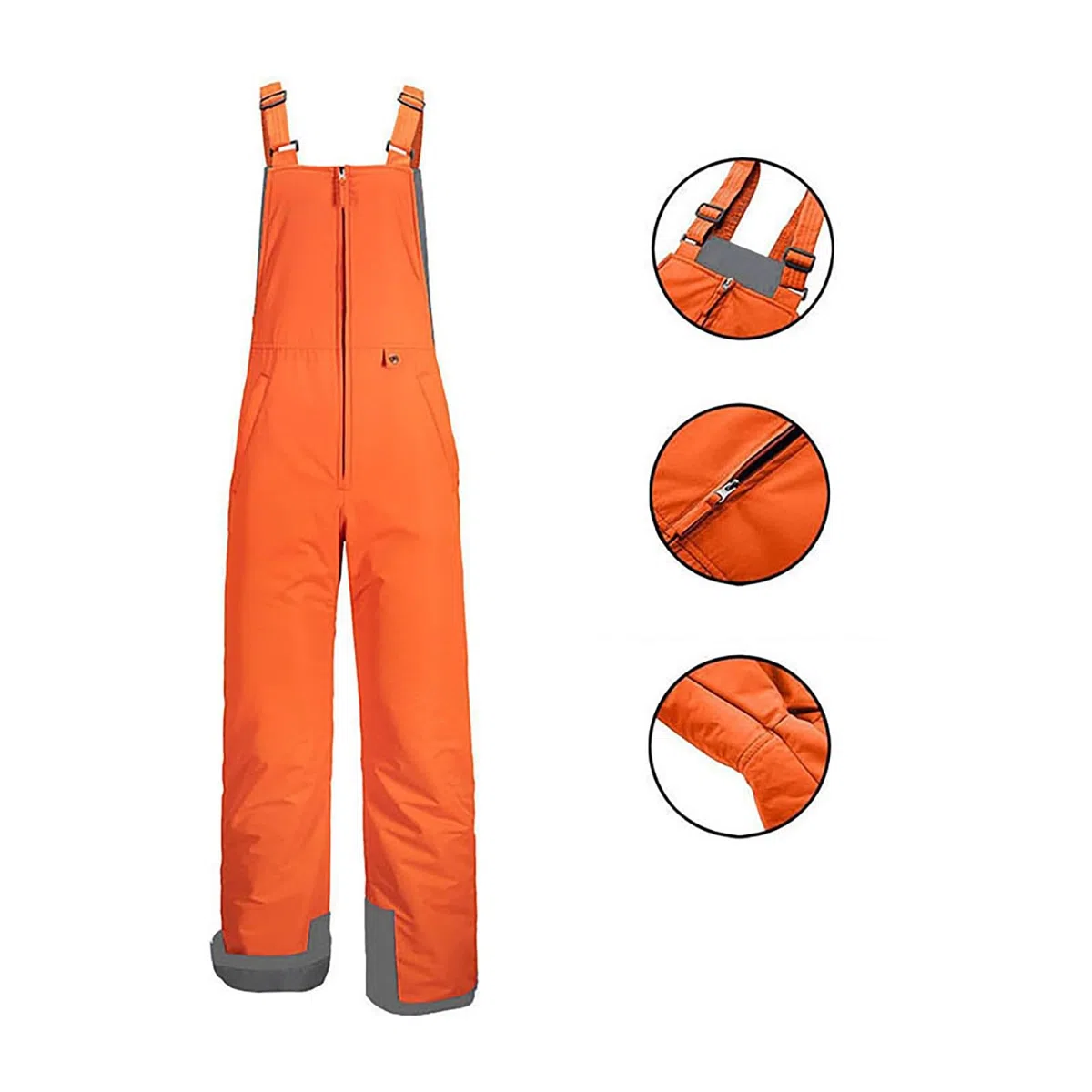 Pantalones de esquí para niños y niñas - Pantalones térmicos cálidos con forro con cremallera - Pantalones de invierno para exteriores y pantalones de snowboard con tirantes ajustables para
