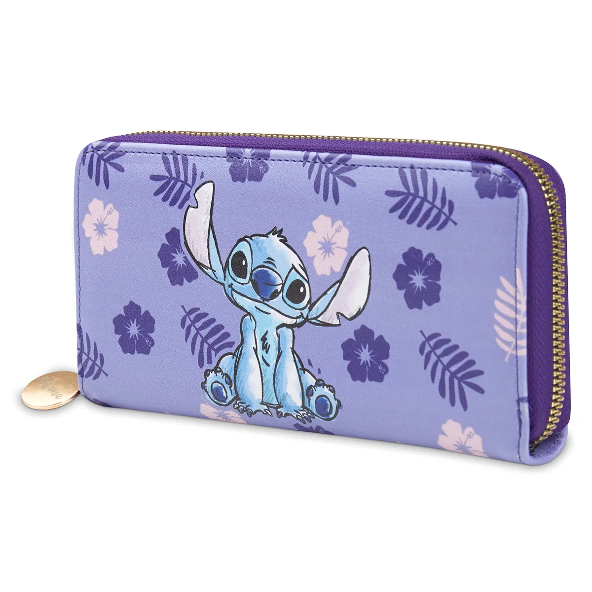 Disney Stitch - Cartera para Mujer, Adolescente y niña, Monedero para Mujer y Tarjeta con Cremallera, Púrpura, Taille Unique, Moderno