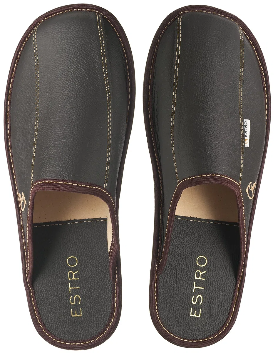 ESTRO Zapatillas De Casa Hombre Invierno Piel De Carnero Pantuflas Casa Hombre Lana Suela De Memoria FROST