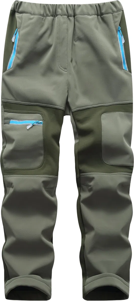Pantalones Trekking Niño Niñas Impermeables Invierno Calentar Pantalon Montaña Senderismo Esqui Nieve Softshell al Aire Libre