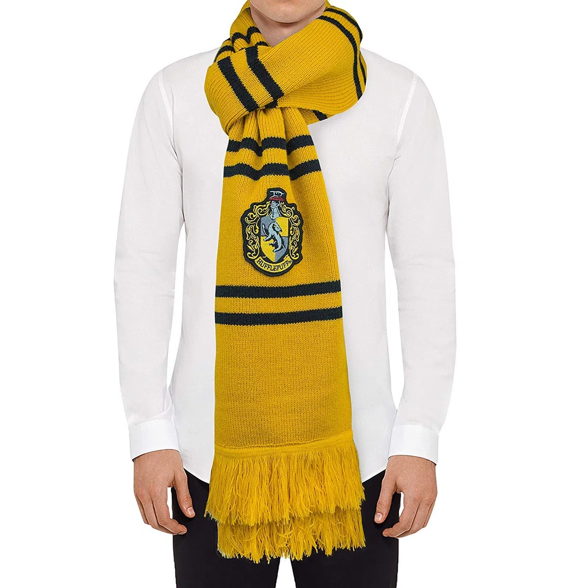 Cinereplicas - Harry Potter - Bufanda - Ultra Suave - Edición Deluxe - Licencia Oficial - Casa Hufflepuff - 250 cm - Amarillo y Negro
