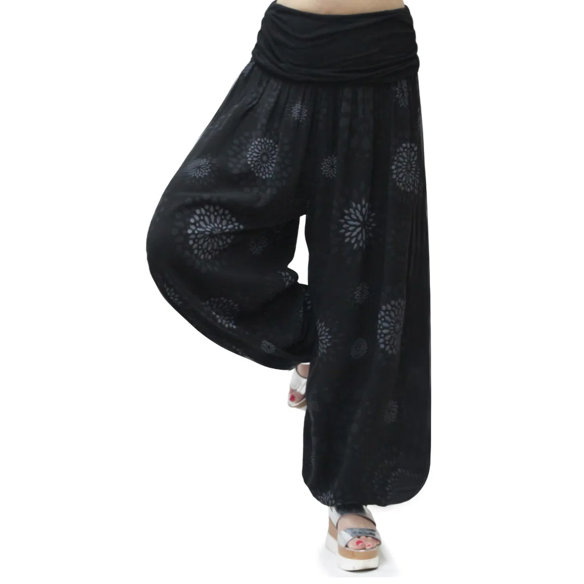 Glamexx24 Pantalón Harems para Mujer - Pantalón Aladino Ligero Hinchado, Saruel, Yoga, Bombacho, Informal de Verano