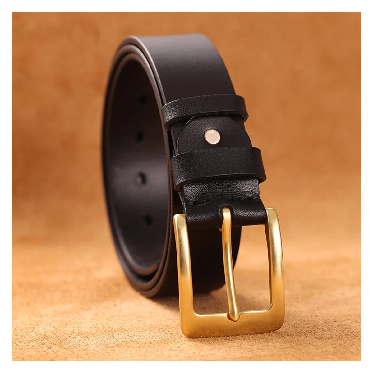INEOUT Cinturón de cuero genuino Ajuste for hombres Moda Moda de latón sólido Cinturones de hebilla de cobre de los hombres Cinturón de cinturón de cinturón de la cinturón de la soldadura de los hombr