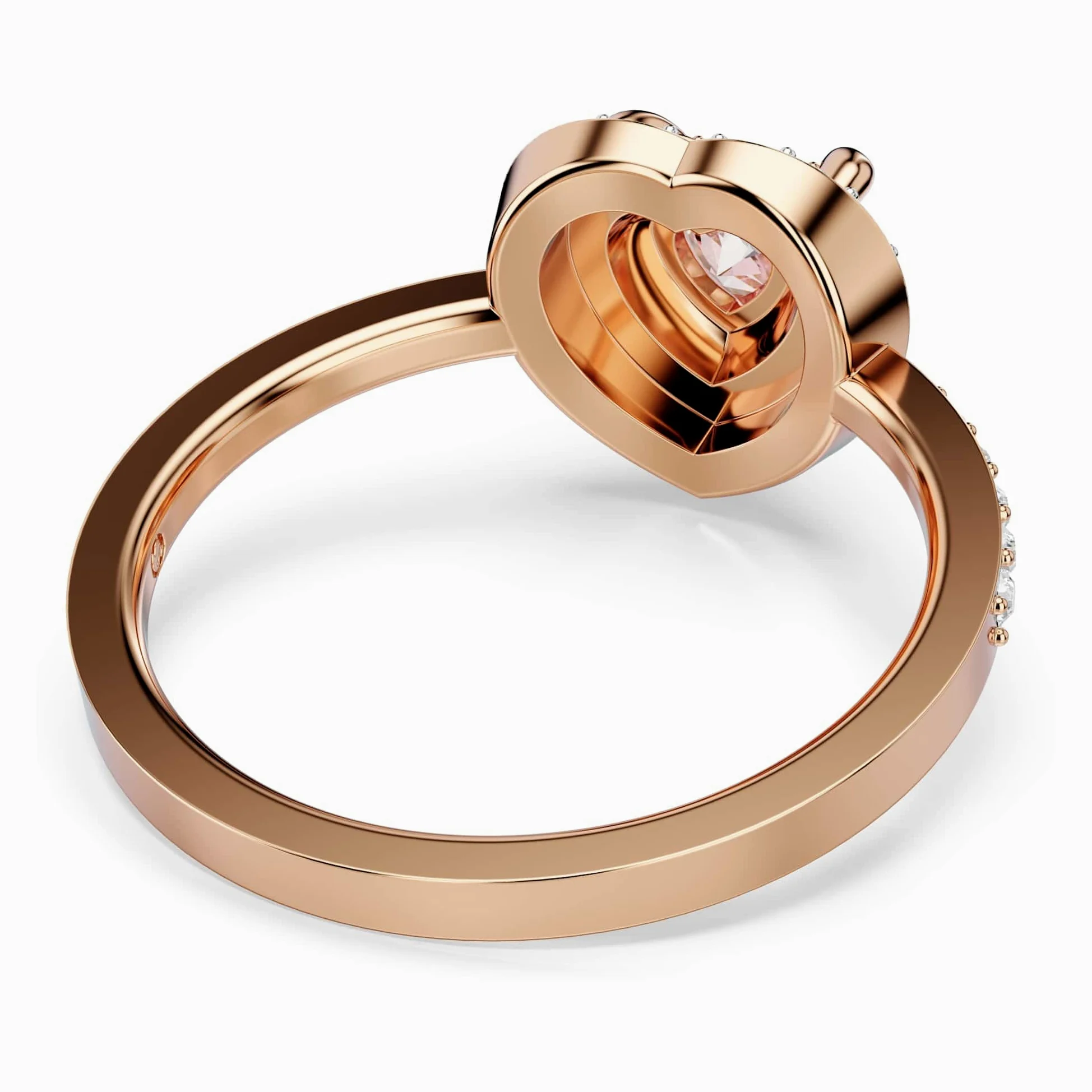 Swarovski One Collezione Anello con motivo, Taglio a cuore, Pavé, Cuore, Rosa, Finitura in metallo misto