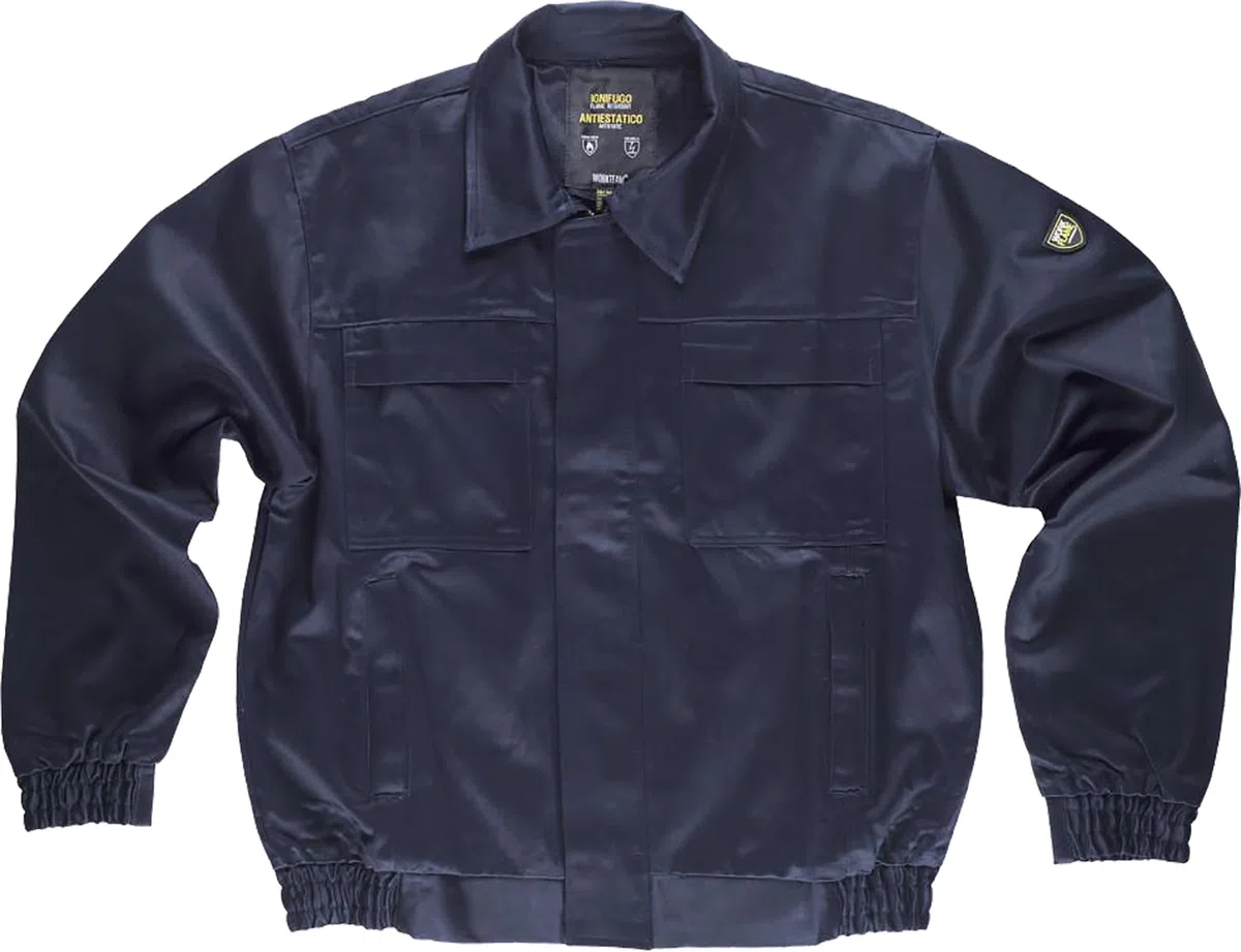 WORKTEAM Cazadora Ignífuga y Antiestática con cremallera oculta. IGNIFUGO EN11612 Y ANTIESTATICO EN1149-5. Unisex