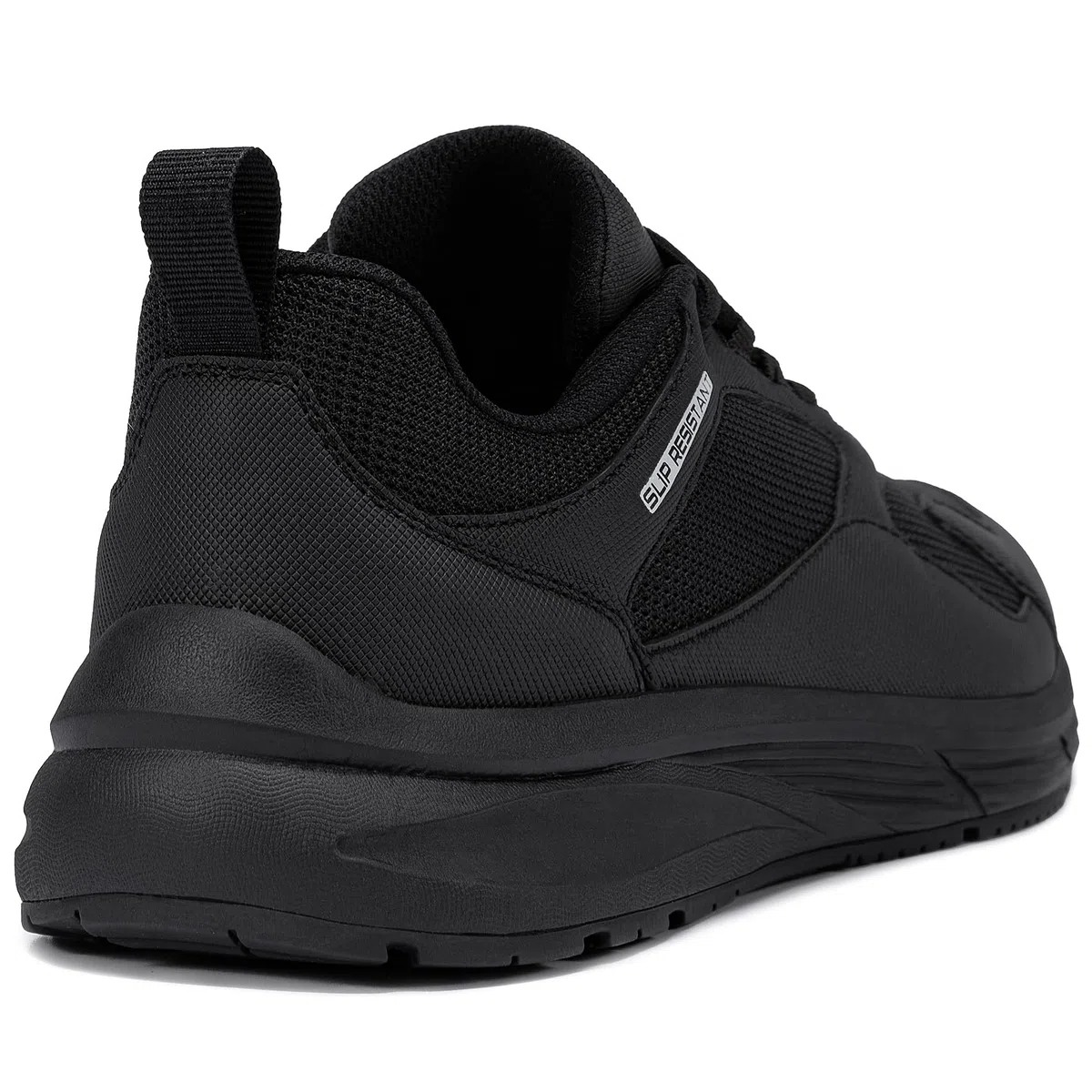 LARNMERN Hombre Zapatos de Cocina Trabajo Antideslizantes Zapatos Hosteleria Zapatillas Cocina Food Service Shoe Camarero Sanitario,Microfibra Negro//42.5 EU