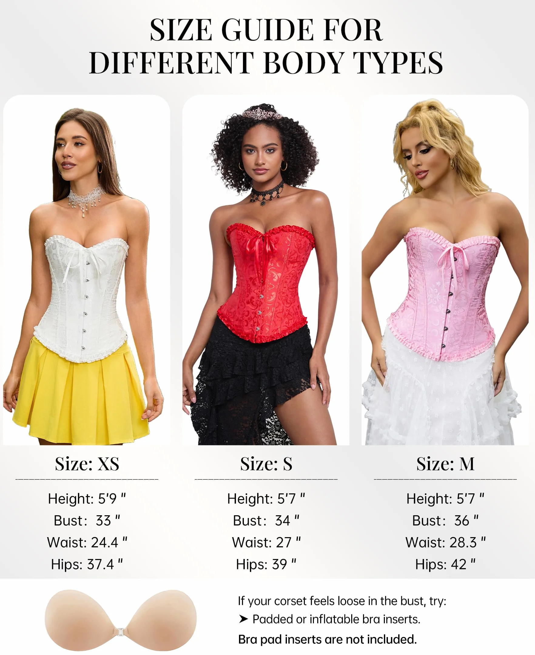 SZIVYSHI Corsé Overbust Jacquard Mujer