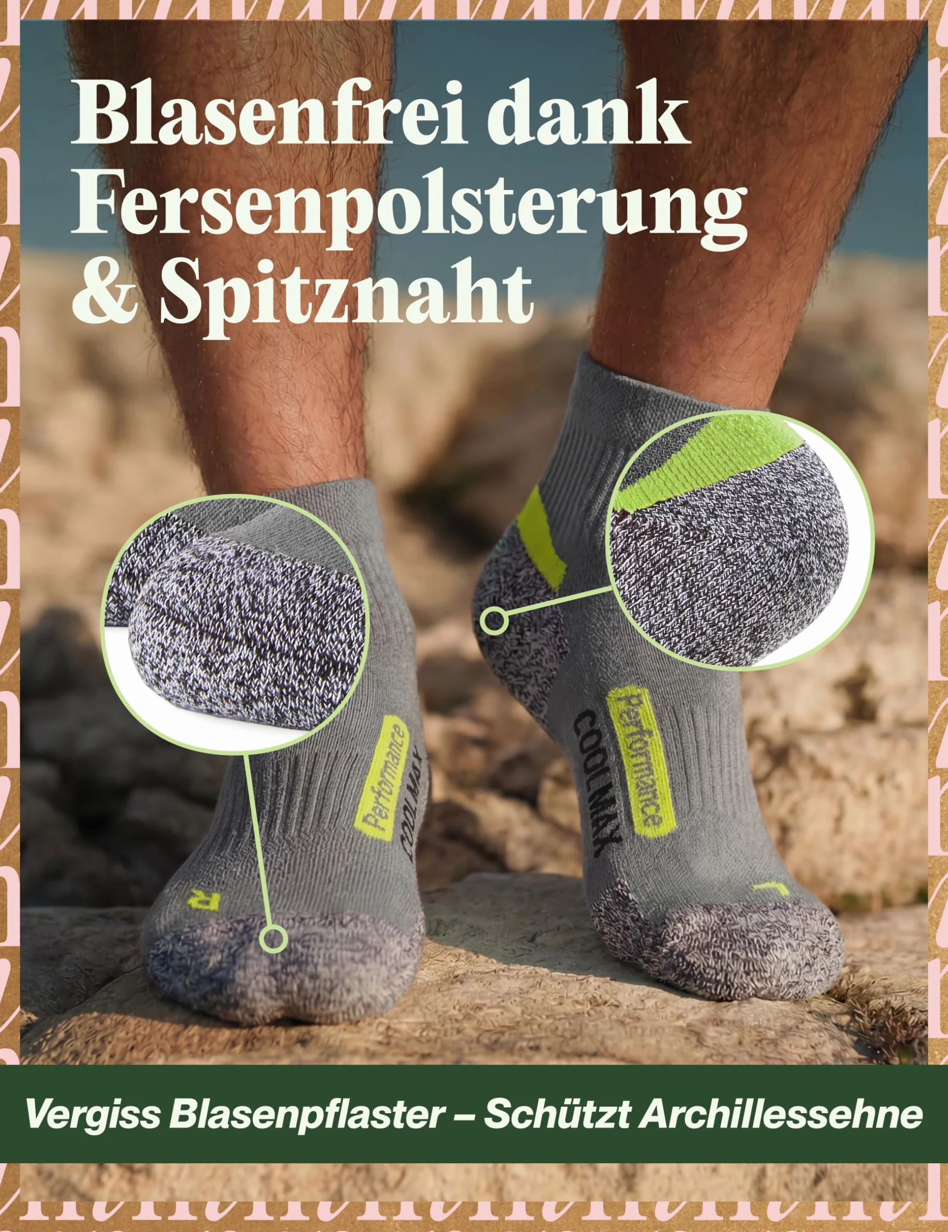 Piarini - 2 pares de calcetines de última tecnología - Para actividades al aire libre - Coolmax - Varios colores