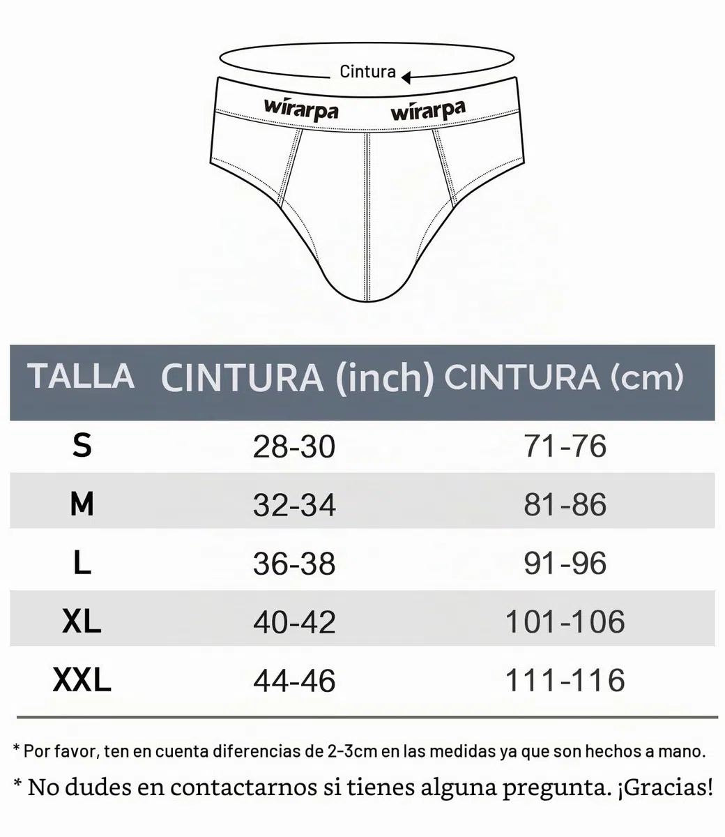 wirarpa Calzoncillos Slips para Hombre Algodón Elástica Talla S-XXL