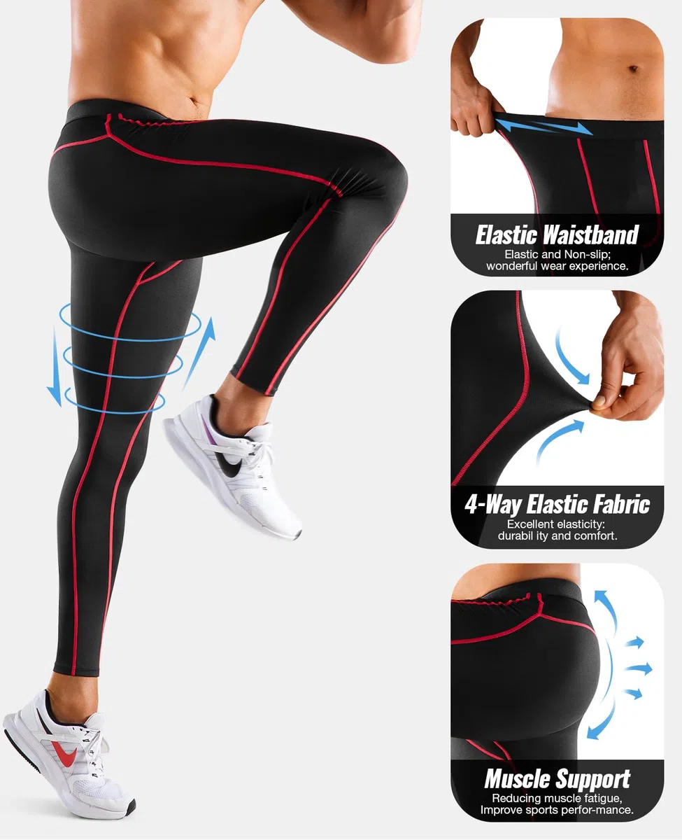 Niksa 2 Piezas Mallas Hombre Gym Leggings Deporte Pantalón Largo de Compresión Ropa Running Hombres