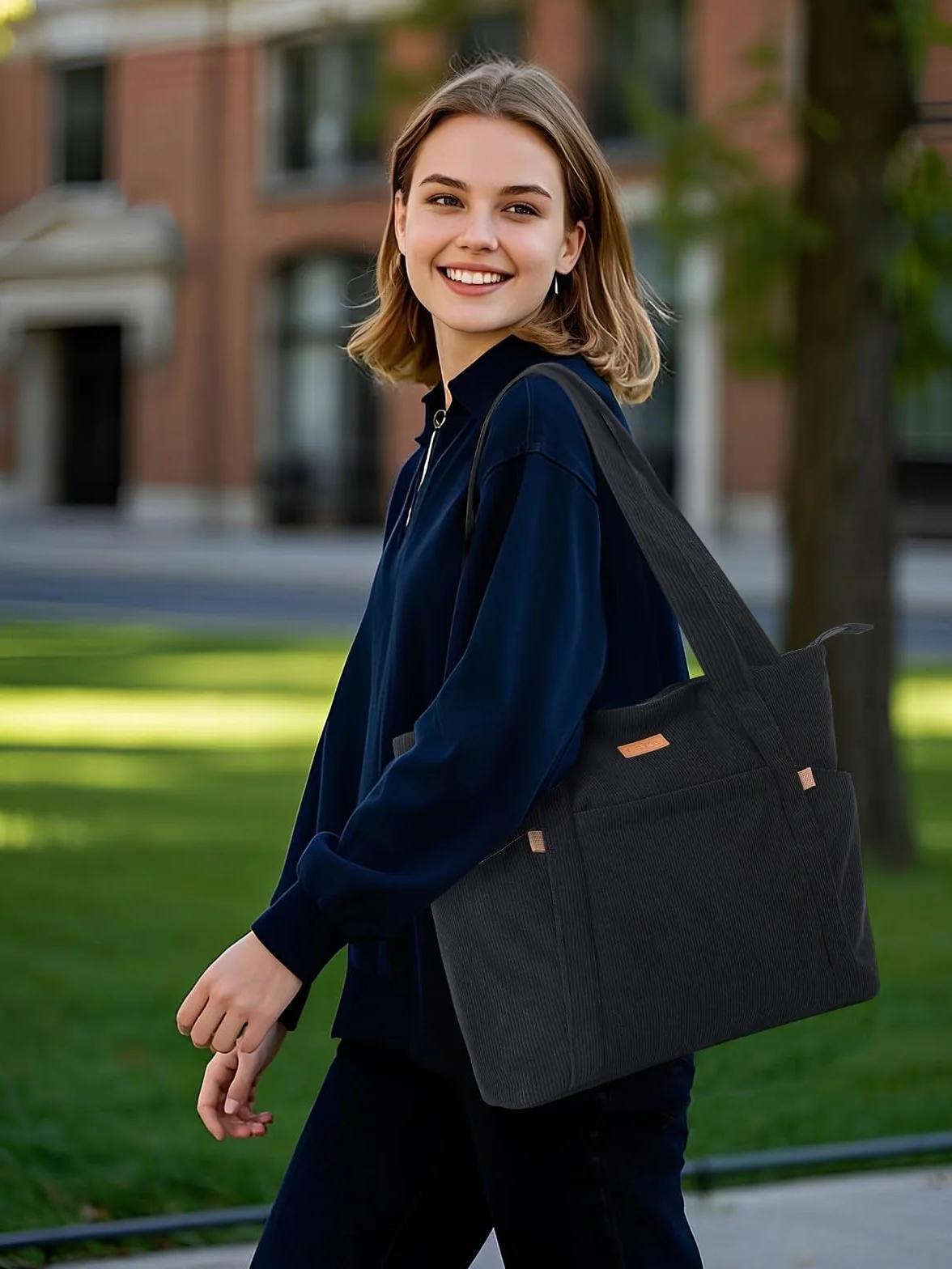 Bolsa Tote Bag Grande Bolsa de Playa Mujer, Bolso Shopper, Bolso Ordenador Portatil con Compartimento para Portátil de 17 Pulgadas, Elegante Bolsos Bandolera para Trabajo Escuela
