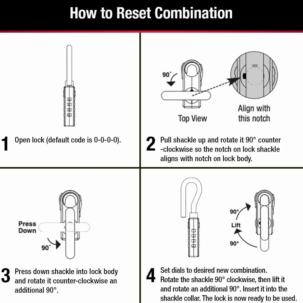 Master Lock 4696EC4 Candado, combina tu propia combinación, candado TSA para equipaje, de 3,3 cm de ancho, negro, paquete de 4