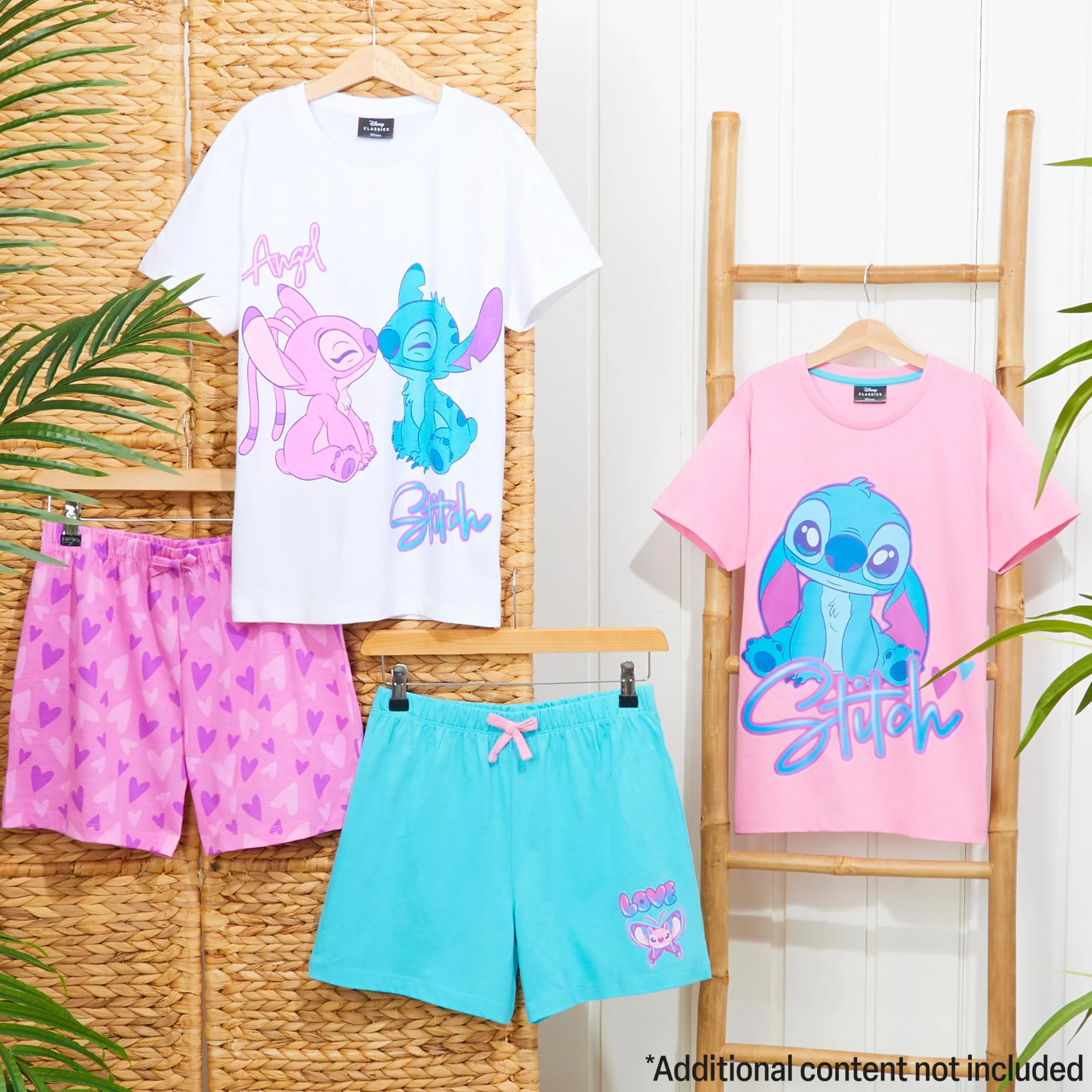 Disney Stitch Pijama Corto Niña, Conjunto Verano Camiseta Manga Corta y Pantalón, Pack de 1 o 2 Pijamas, Regalo para Niña