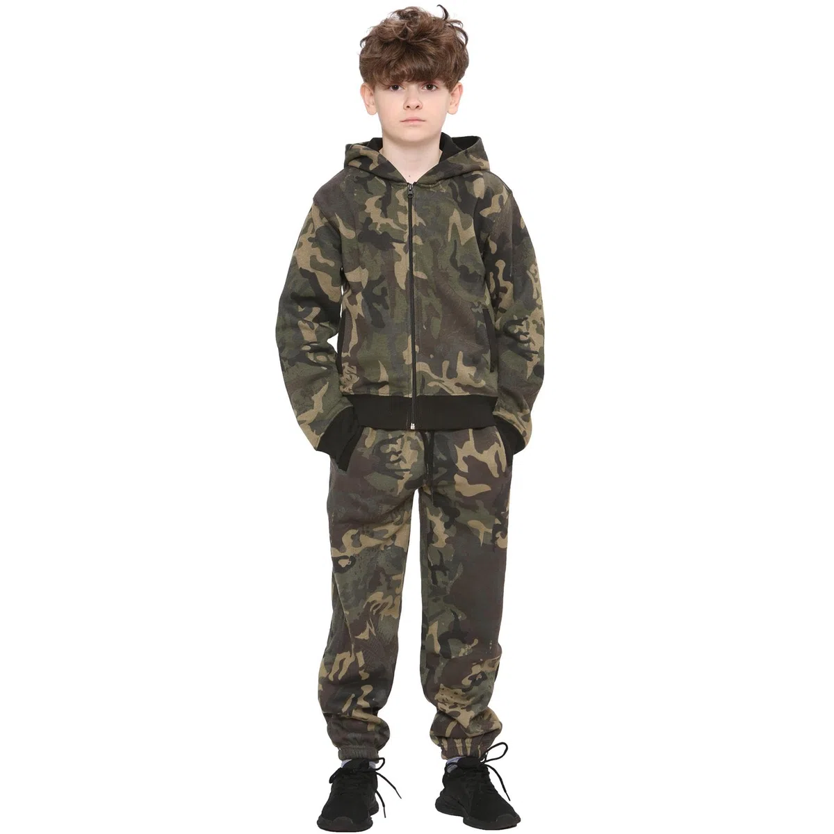 A2Z 4 Kids Niños Chandal Muchachos Muchachas Diseñador Camuflaje Imprimir Con Cremallera Top Sudadera Con Capucha Y Fondo Trotar Traje Edad 5-13 Años