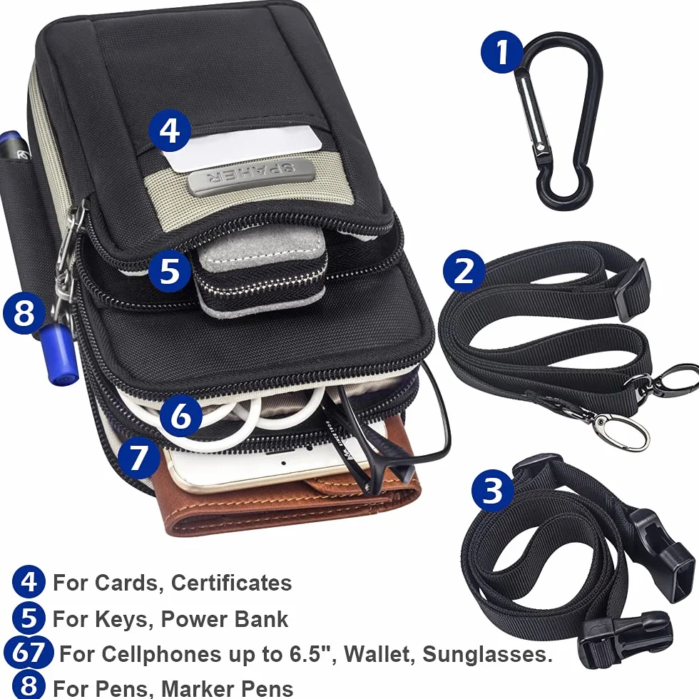 SPAHER Pequeño Riñonera Cinturon Hombre Bandolera Pequeñas Bandoleras Deportivas Bolsito Pequeño Cintura Mobile Riñoneras Bolsa de Cintura para Hombre