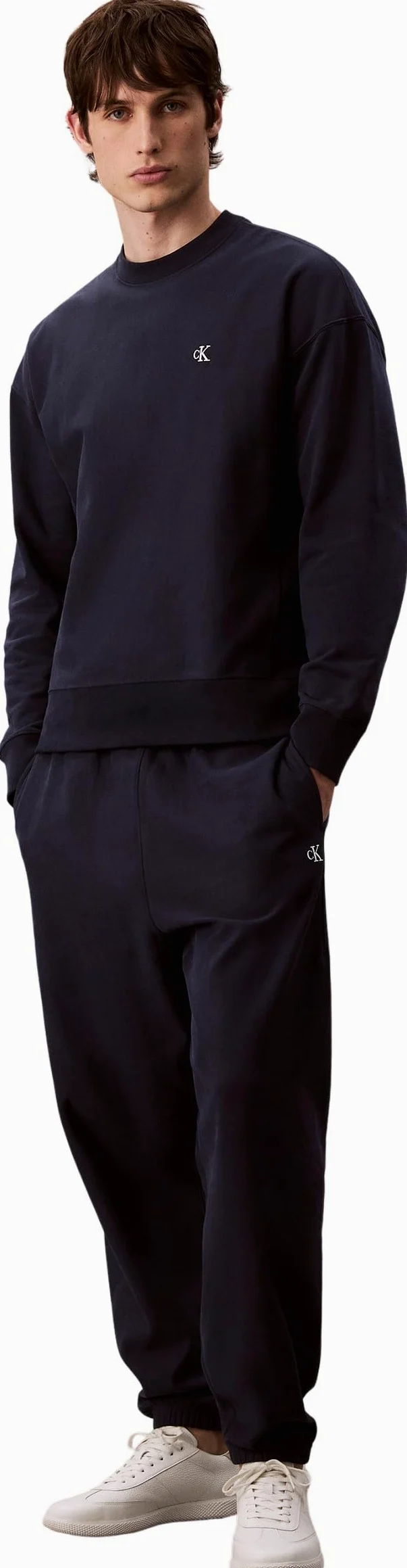 Calvin Klein Pantalón de chándal Hombre Terry Monogram con Cintura Ajustable