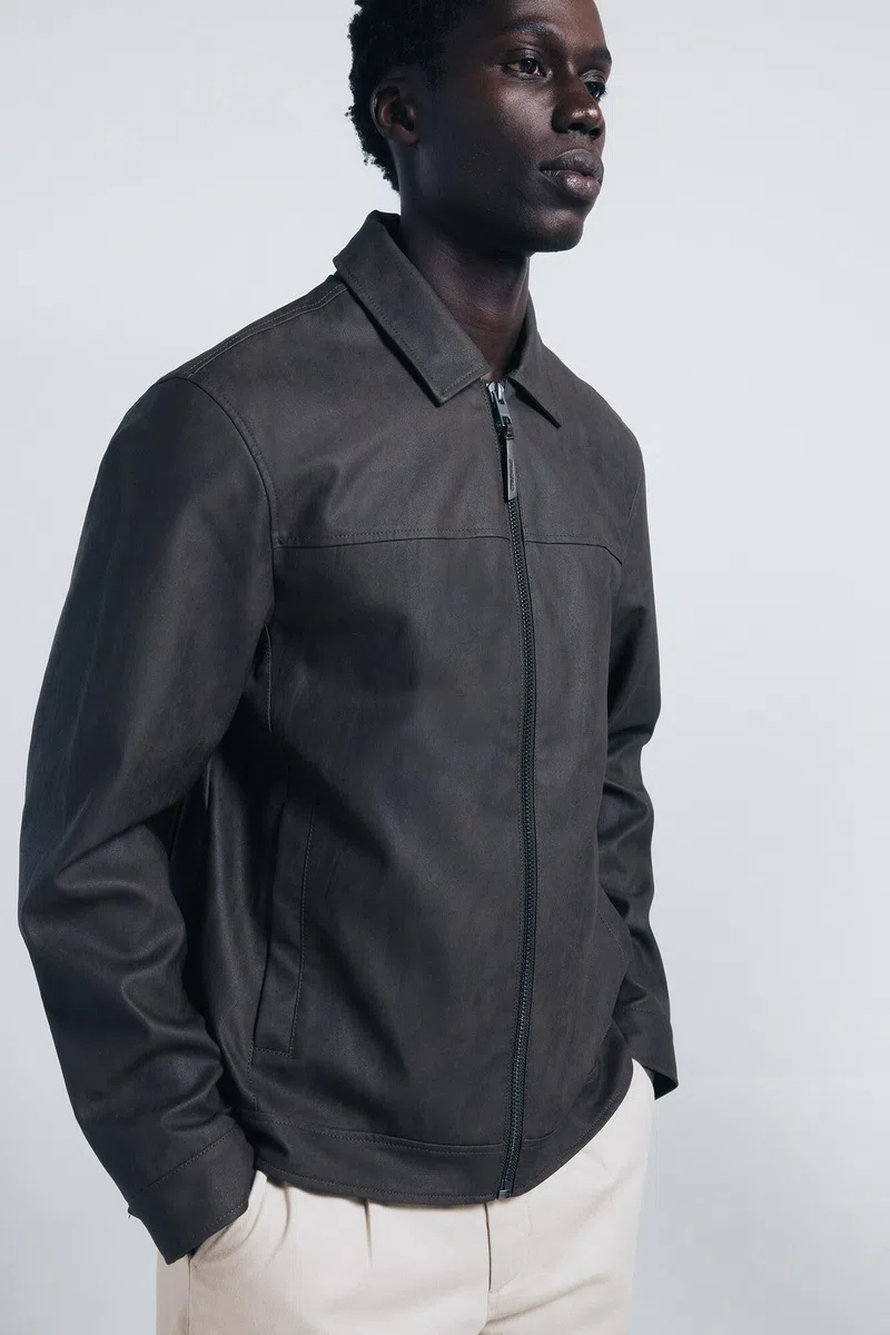 SPRINGFIELD Pu Smart Aviator Harrington With Shirt Collar With Zipper Closure, Adjustable Cuffs Chaqueta De Aviador Hombre
