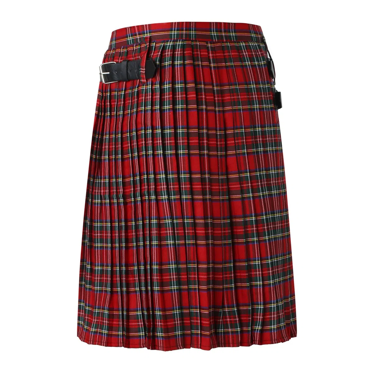 Falda Escocesa de Moda para Hombre Kilt Escocés Casual Vintage con Cinturón y Bolsillos de Cuadros Diseño Plisado de Algodón Ropa Tradicional Highland para Hombre n14