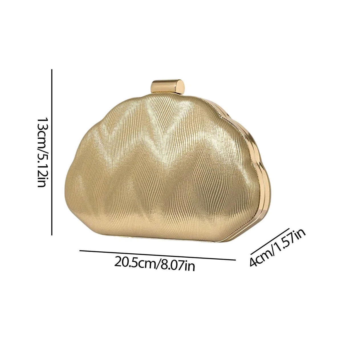 Clutch Dorado De Noche Para Mujer Elegante,Correa De Cadena En Piel Sintética Dorada Moderna | Bolsos para cóctel, boda y graduación,, uso diario, eventos formales y ocasiones casuales elegantes