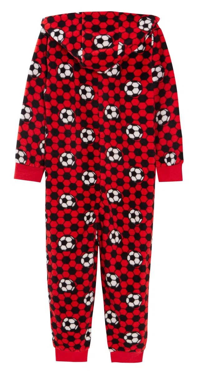 Pijama de forro polar para niños y niñas, color rojo y azul