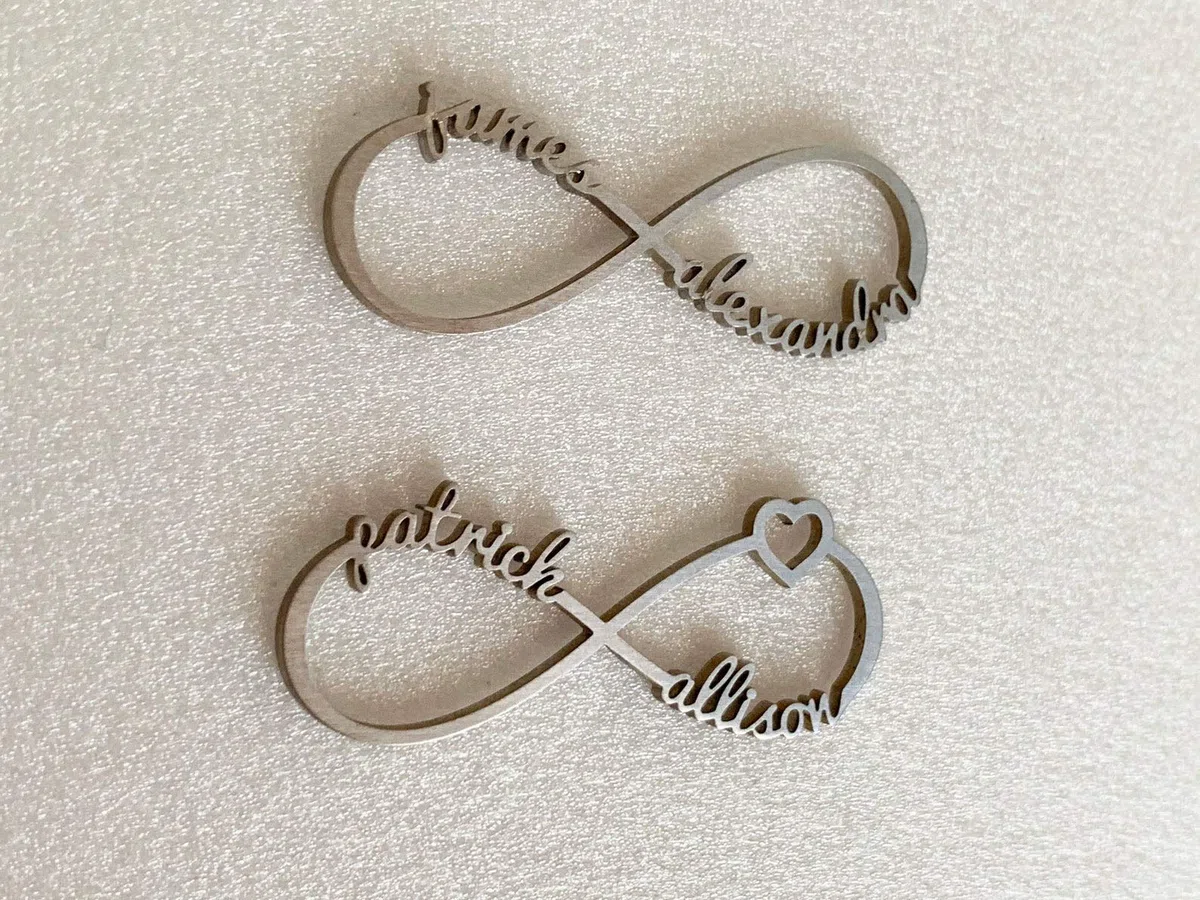 Pulsera Personalizada Infinito con Nombre, Acero Inoxidable | Hasta 4 Nombres, Cadena de Cuero, Corazón de Amor Hecho a Mano, Regalo San Valentín y Día de la Madre