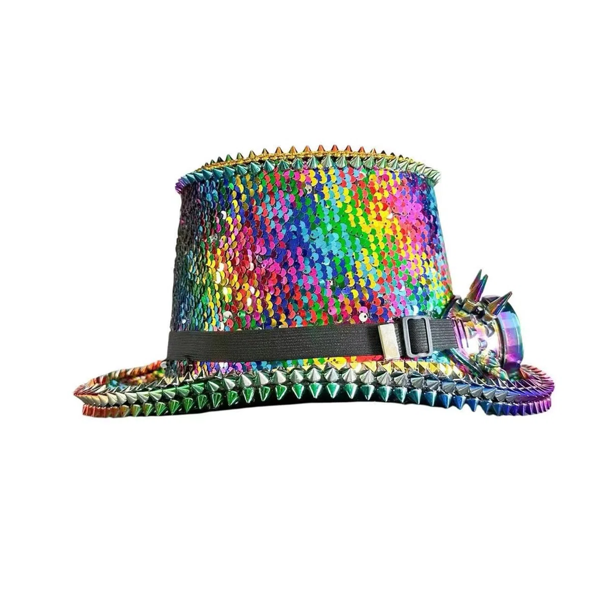 Sombrero marino de lentejuelas brillantes con gafas remachadas para despedida de soltera, despedida de soltera, capitán para eventos formales, disfraz de fiesta