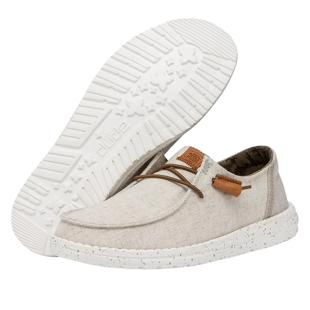 HEYDUDE Women Wendy Washed Cream Casual Moccasin 38 EU
