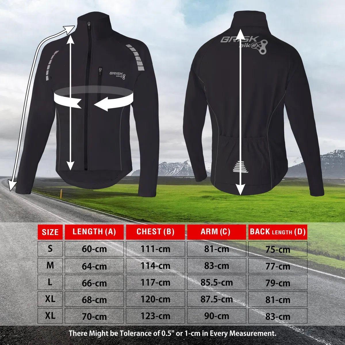 Brisk Bike Chaqueta de ciclismo Chaqueta de ciclismo ultraligera y transpirable para correr
