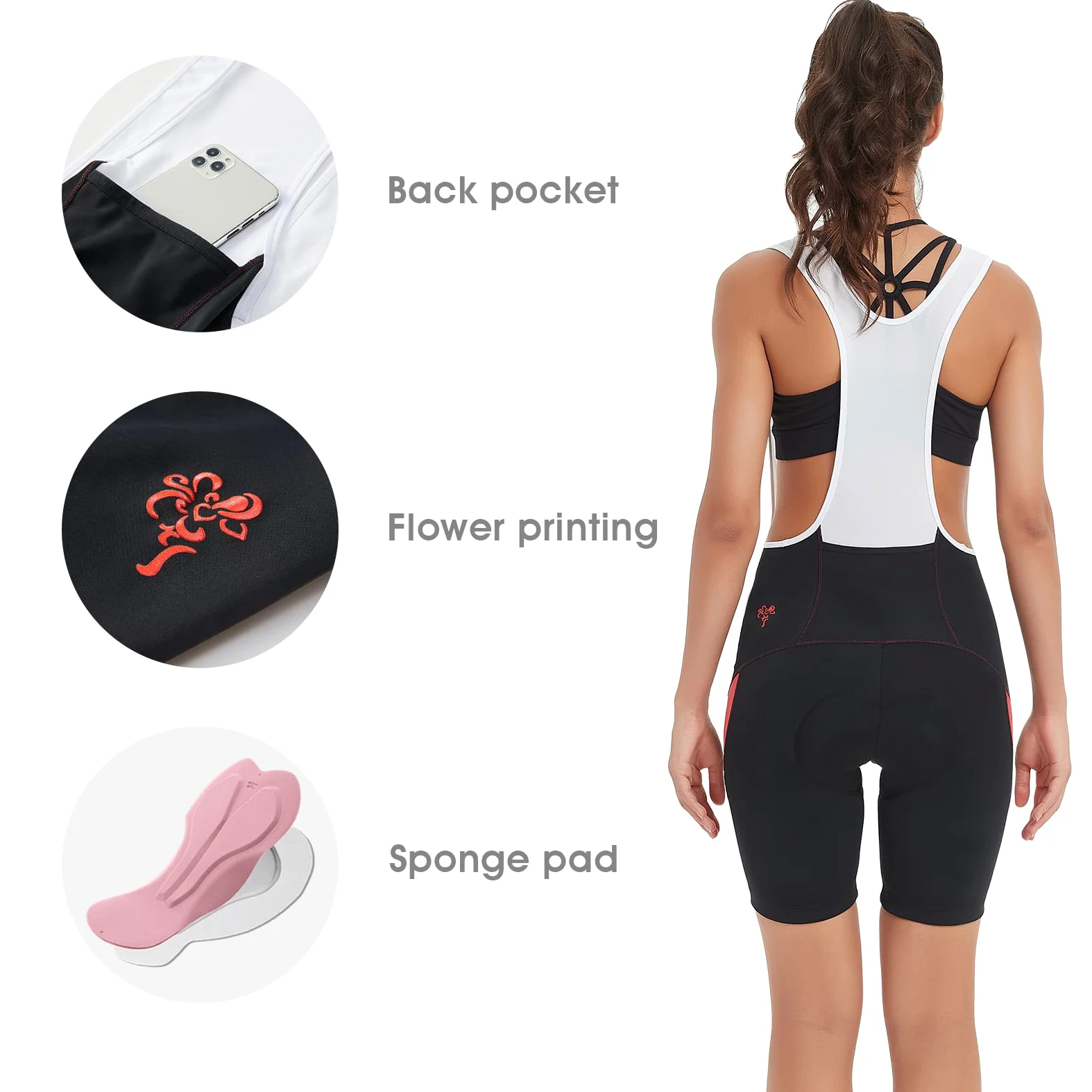 Santic Culote Bicicleta Mujer Acolchado Culotte Ciclismo Mujer Gel Pantalones Cortos Ciclismo