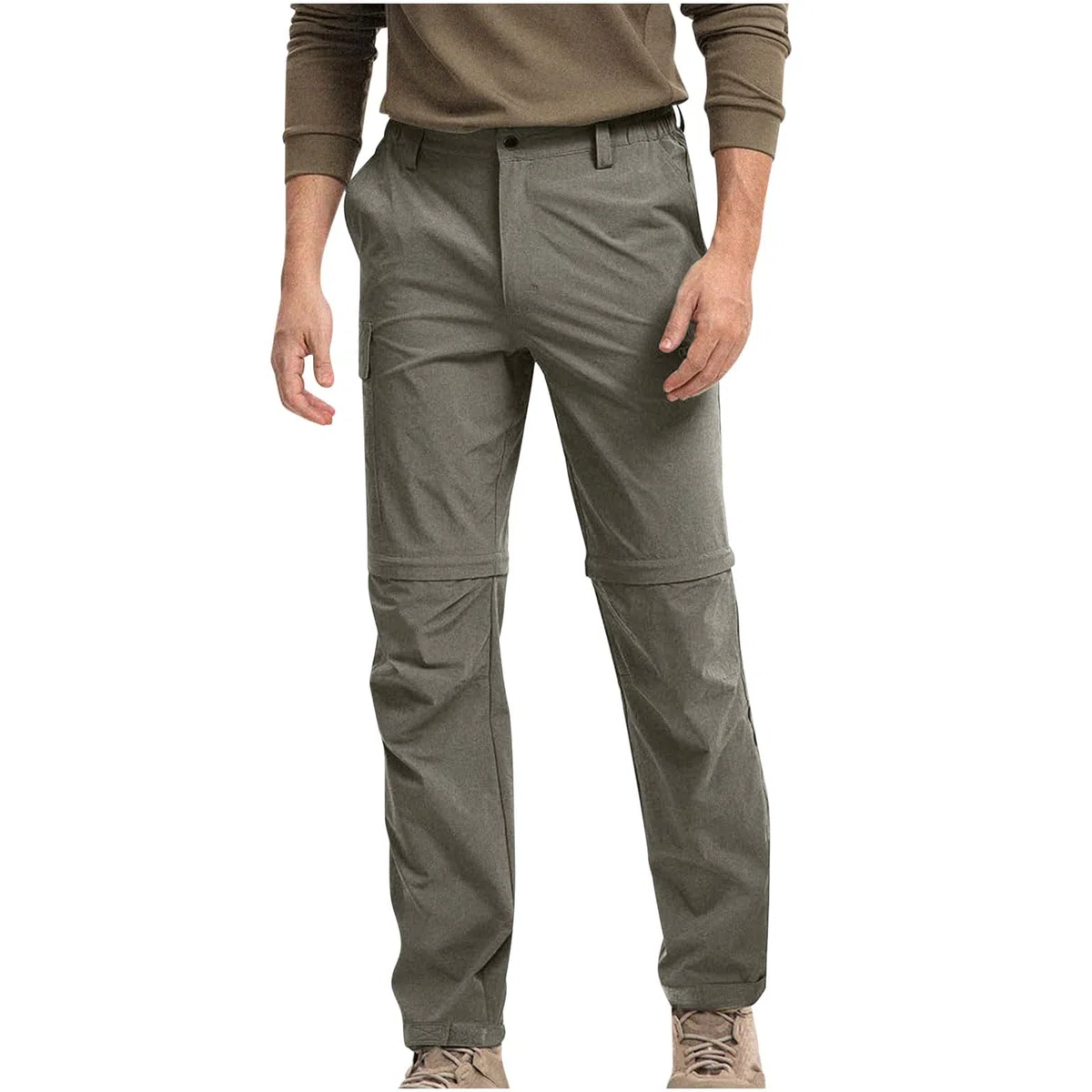 Pantalones de senderismo para hombre con cremallera off, pantalones cortos de montañismo, trekking, pantalones de verano, softshell, elásticos, pantalones cortos para senderismo, bicicleta holgada
