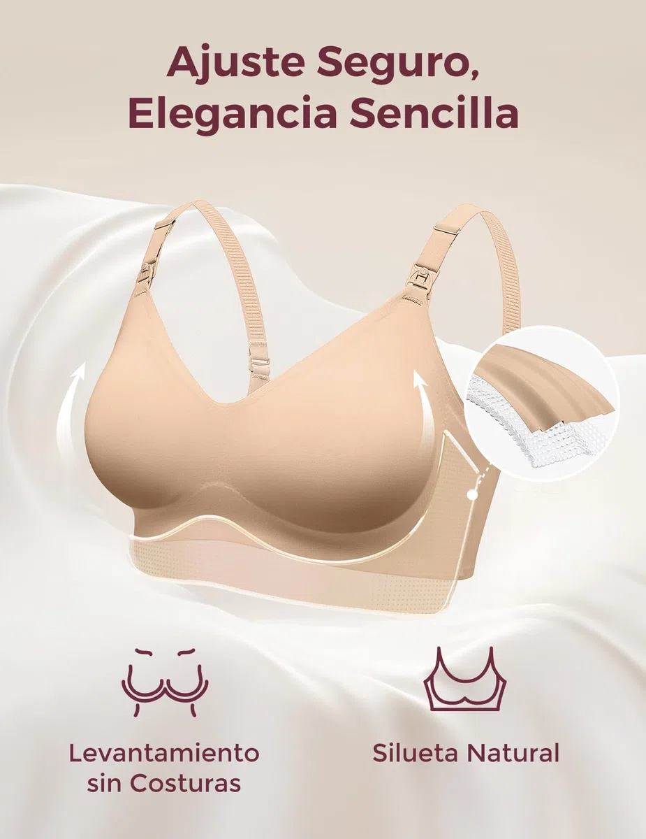 momcozy Sujetador Lactancia sin Costuras, Sujetador sin Aros y Acolchado de Forma Natural, Cómodo y Suave para Embarazo, Lactancia, Dormir y Uso Cotidiano