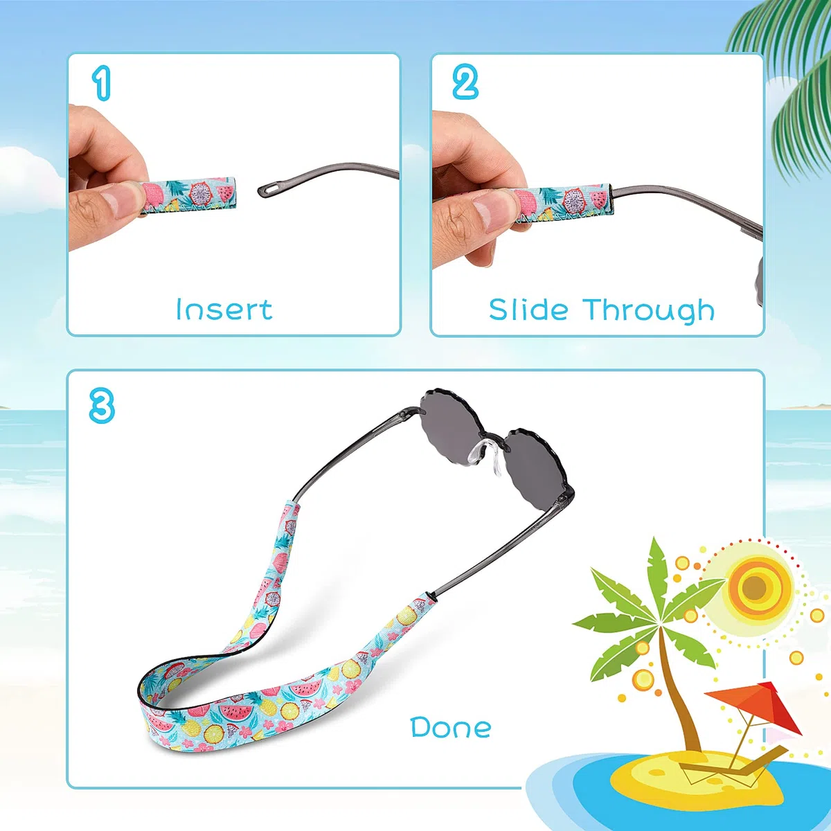 HIFOT 6 Piezas Cordones para Gafas Niño, Neopreno Cuerda de Gafas Secado Rápido Correa Gafas para Gafas de Sol, Deportes, Aire Libre